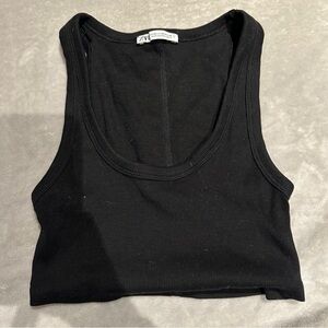Zara Black Ribbed Tank Top